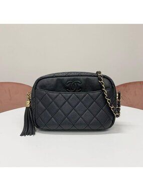 Chanel CC Logo Camera Bag Tassel Chain